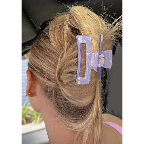 Vista 5 de Magicsky 10 pinzas para el cabello para mujer, pinzas grandes acrílicas de mármol ópalo para cabello grueso y delgado, bonitos pasadores de mariposa