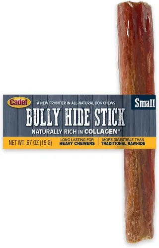 Vista 15 de Palitos de piel de toro Cadet para perros pequeños, 100% pizzle de res natural, masticables de ingredientes limitados y larga duración para perros