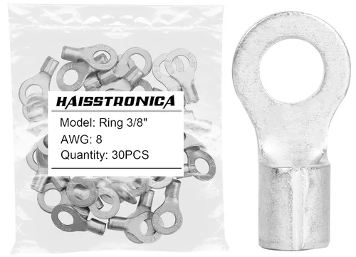 Vista 23 de haisstronica 30 terminales de horquilla de 1/4 "AWG 8 sin aislamiento