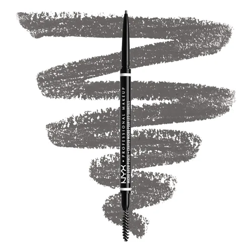 Vista 9 de NYX PROFESSIONAL MAKEUP Lápiz micro para cejas, lápiz preciso para cejas, color gris pardo