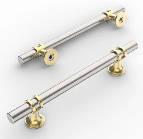 Vista 39 de Amerdeco ZH0050 - Paquete de 10 pomos de bronce champán para gabinetes, barra en T de 2 pulgadas, manijas de gabinete de cocina, manijas