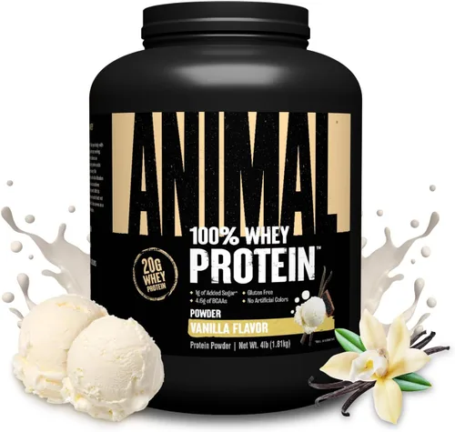 Vista 10 de Animal 100% Proteína de Suero en Polvo – Mezcla de suero para pre-entrenamiento o post-entrenamiento, recuperación o reemplazo de comida bajo
