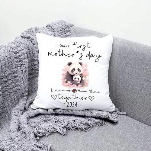 Vista 3 de Mother's Day Panda, Personalised Pillow Case Decor for Home, Present for Mom, Grandmother, for Her