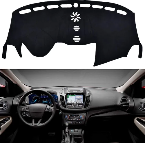 Vista 10 de SPEEDWOW Tapete para cubierta de tablero de instrumentos compatible con Ford F150 1997-2003 sin sensor climático/sensor de luz