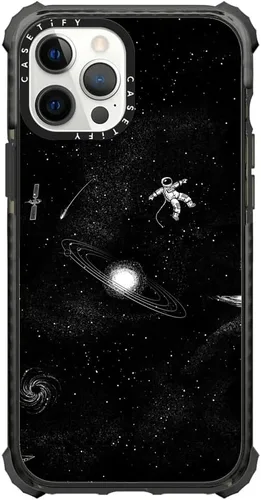 Vista 7 de Funda Ultra Impact de CASETiFY para iPhone 12 Pro Max - Bearly Awake - Negro transparente claro