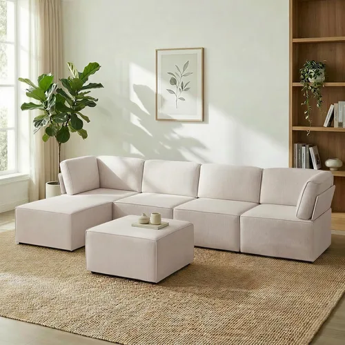 Vista 8 de CECER Sofá modular modular, sofá convertible en forma de U con tumbonas