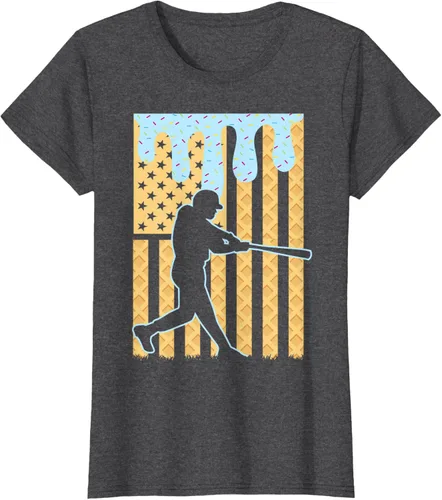 Vista 4 de Camiseta de béisbol Drip Boys Dripping Ice Cream Baseball American Flag, Negro -, Pequeña