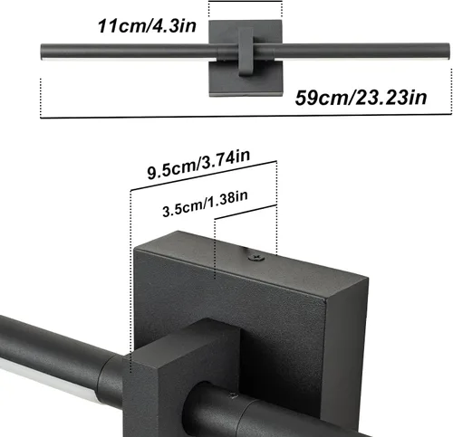 Vista 3 de EDISLIVE Lámpara LED Regulable Moderna para Tocador Giratoria 360°, Accesorios de Iluminación de Pared para Baño, Accesorios de Aplique de Pared