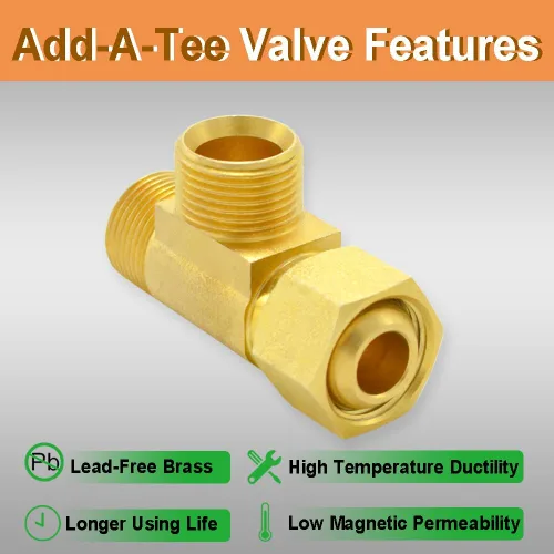 Vista 3 de TTFLEX - Camiseta de compresión de 3/8 pulgadas, 4 piezas de tope angular de latón para fregadero de inodoro Puertos de 3/8" OD COMP de 3 vías