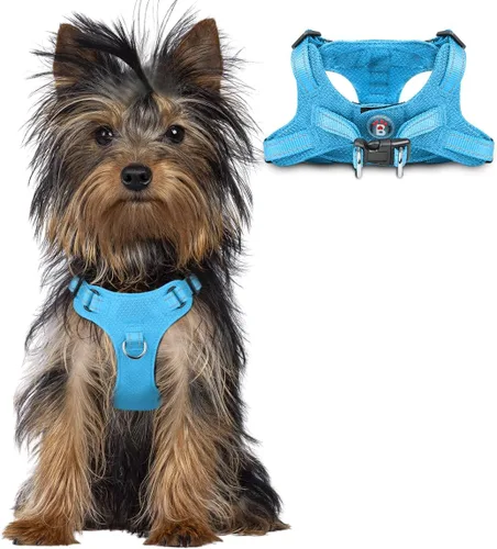 Vista 42 de Arnés para perro, arnés reflectante ajustable sin tirones, transpirable suave para perros pequeños y medianos, gatos, negro, XXS