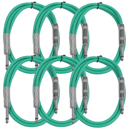 Vista 29 de Seismic Audio Cables de guitarra para altavoces, cables de guitarra TS de ¼ pulgadas, 3 pies, multicolor, paquete de 6 Color múltiple