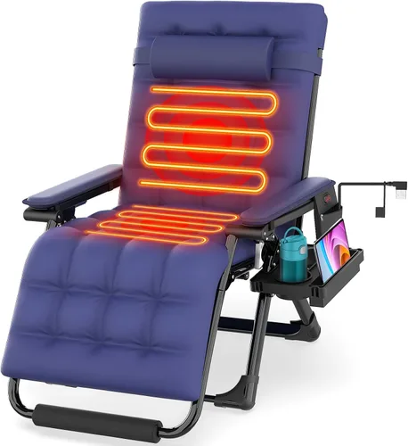 Vista 14 de Suteck Heated Zero Gravity Chair, 29" XL Oversized Reclining Lounge Chairs Dark Fossil Gray