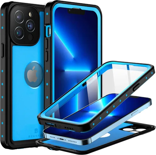 Vista 17 de BEASTEK Funda impermeable para iPhone 13 Mini, serie NRE a prueba de golpes a prueba de polvo bajo el agua IP68 con protector de pantalla integrado