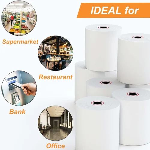 Vista 3 de Coopaty Papel térmico de 2 1/4" x 85', papel térmico para caja registradora POS (10 rollos)