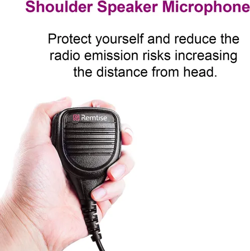 Vista 5 de Micrófono de altavoz para Baofeng Walkie Talkie, micrófono de hombro de 2 pines compatible con radios Baofeng BF-F8HP/F9