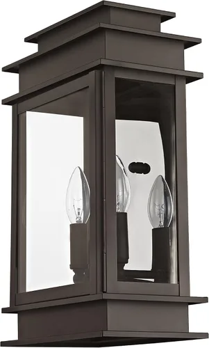 Vista 4 de Livex Lighting 2016-07 Princeton - Linterna de pared para exteriores, bronce, 15.25 x 9.5 x 15.25 pulgadas