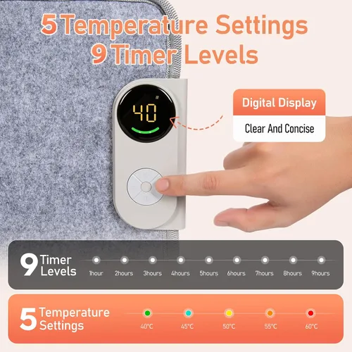 Vista 6 de Calentador de espacio portátil para debajo del escritorio, calentador de piernas, calentador de pies para oficina y hogar, calor susurro plegable