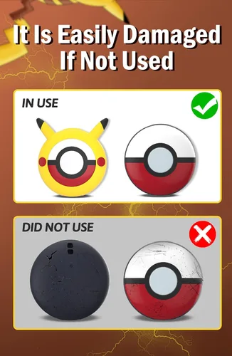Vista 7 de Funda de silicona para Pokémon GO Plus +, funda protectora para Pokémon GO Plus + 2023 con correa para la muñeca - Amarillo