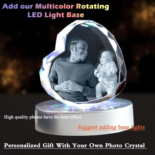 Vista 6 de Cristal fotográfico 3D, regalo personalizado de fotos de Navidad, imagen 3D en cristal, regalo de cumpleaños personalizado, aniversario, memorial