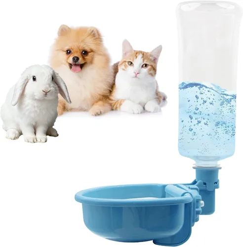 Vista 12 de Vannon Botella de agua para mascotas de 16oz, dispensador de tazón de agua por gravedad para jaula, dispensador de agua anti-desbordamiento