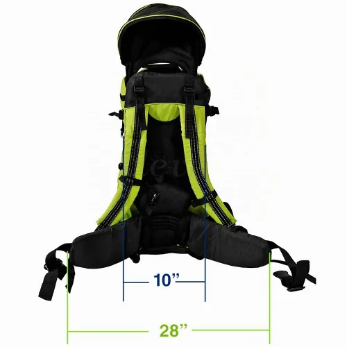Vista 7 de ClevrPlus - Mochila portabebés para niños, con sombrilla y visera, hiking, Verde