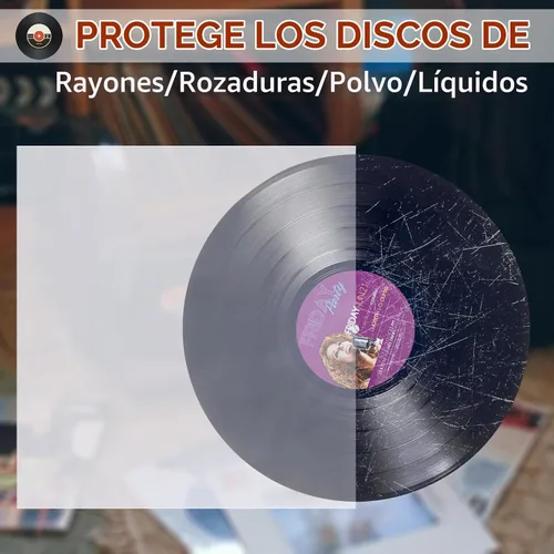 Vista 4 de Paquete de 30 fundas interiores de disco de vinilo de 12 pulgadas para almacenamiento de protección 3.2 mil de grosor, transparente para pantalla
