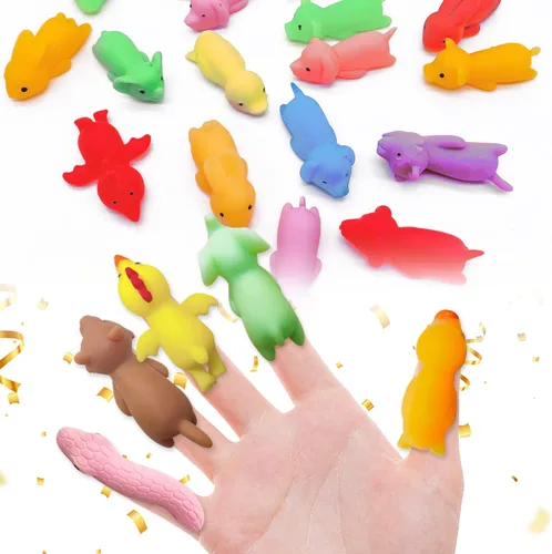 Vista 2 de 36 juguetes de animales de catapulta con dedo, elástico de goma para gatos, para festivales, recuerdos de fiesta, juegos voladores, Acción