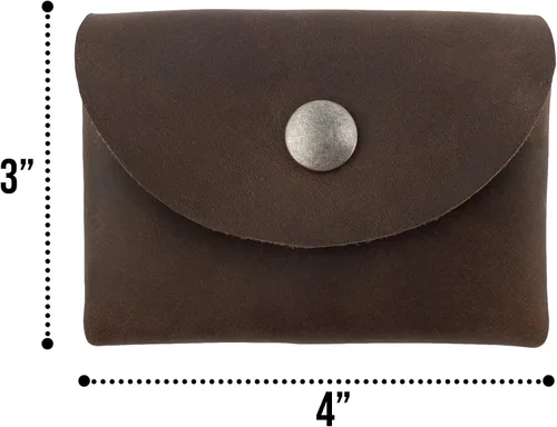 Vista 6 de Hide & Drink, Estuche para tarjetas de doble bolsillo hecho a mano de cuero de grano completo, soporte para identificación, cartera Minimalis