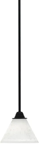 Vista 68 de Toltec Lighting Paramount - Mini colgante de 1 luz en acabado negro mate con cristal de arte perla de 7 pulgadas y estilo negro