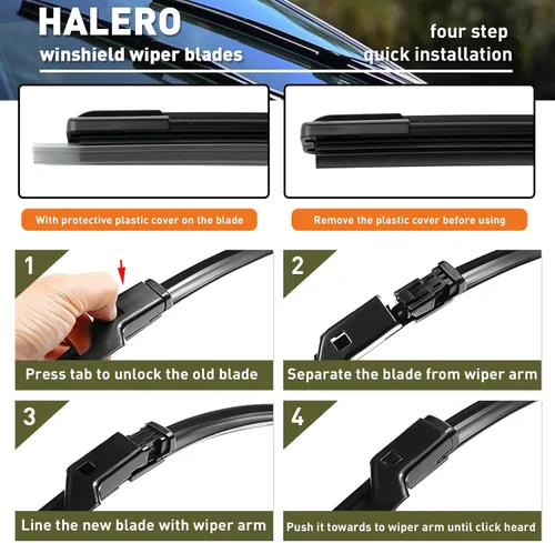 Vista 7 de Limpiaparabrisas de silicona de alta calidad de 24 pulgadas + 17 + 13 pulgadas, para todas las estaciones, duradero y silencioso, apto para GMC