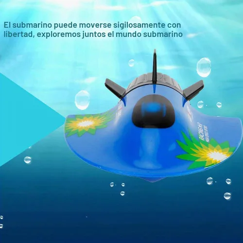 Vista 3 de GoolRC Mini barco submarino RC, juguete de buceo impermeable con control remoto (azul)