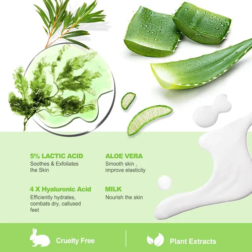 Vista 4 de JVR Mascarilla exfoliante para pies, 3 pares, removedor de callos exfoliante, suaviza los talones ásperos, agrietados y la piel seca, para pies más