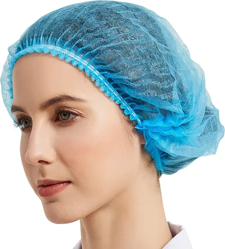 Vista 15 de ProtectX Paquete de 100 redes desechables negras para el cabello, cubierta elástica para la cabeza, gorras Bouffant, cubierta de cabeza