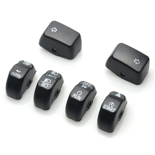 Vista 3 de Kit de tapas de interruptor negras con control manual para Harley Sportster XL Dyna Softail 2014-2023
