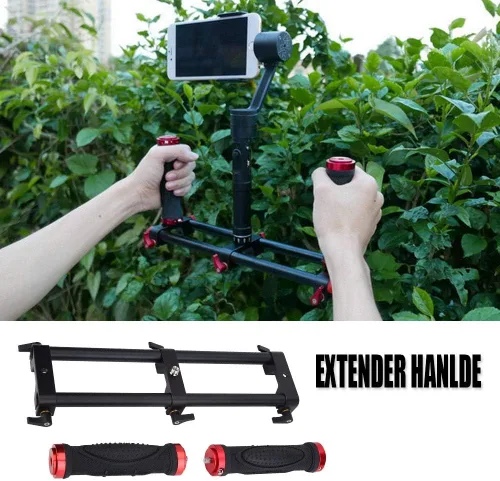 Vista 2 de Mango extensor de doble empuñadura, accesorio para estabilizador de cardán de mano para cámara con montaje de liberación rápida y diseño