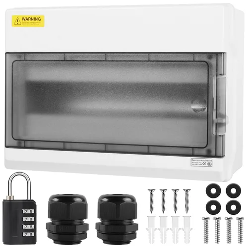 Vista 16 de Caja de Protección de Distribución Impermeable, Caja Eléctrica de Disyuntores de Plástico ABS y Cubierta Transparente IP65, para Disyuntor de Pared