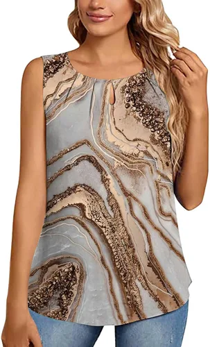 Vista 3 de Camisetas sin mangas para mujer, estilo casual, ajuste holgado, para verano, playa, vacaciones, a la moda