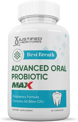 Vista 3 de Justified Laboratories Best Breath Max 40 mil millones de UFC Probiótico Apoyo Oral 60 Cápsulas