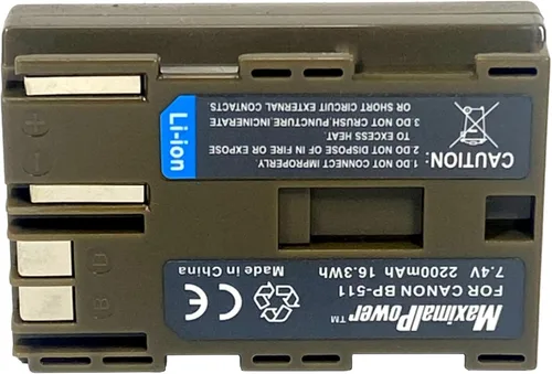 Vista 2 de MaximalPower Batería de iones de litio de repuesto para Canon EOS 5D 40D 20D 30D 10D - Batt totalmente decodificado no OEM para Digital Rebel, 1D