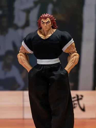 Vista 2 de QAHEART 2 figuras de acción de Hanma Yujiro, figura de anime, modelo de estatua de Yujiro, articulaciones, figuras de manga de dibujos animados