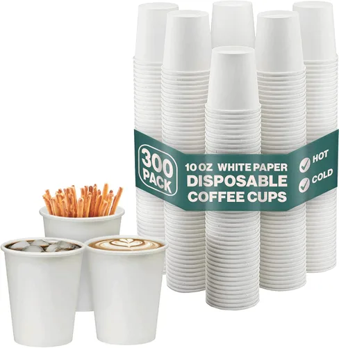 Vista 4 de NYHI Paquete de 200 vasos de papel desechables blancos de 4 onzas, tazas de café frío caliente para jugo de agua, té expreso, ideal para enfriadores