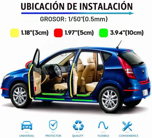 Vista 2 de ToLanbbt Protector Invisible para Borde de Puerta de Automóvil, Protectores de Umbral de Puerta Automotriz Anti-Rayones, Cinta Adhesiva Impermeable