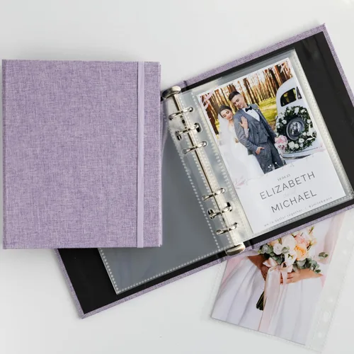 Vista 38 de Álbum de Fotos de Cabina de Fotos 2x6 - Cuaderno con Purpurina de 6 Anillos Carpeta Brillante con 20 Fundas para Fotos de 2 por 6 - Se Adapta a 80