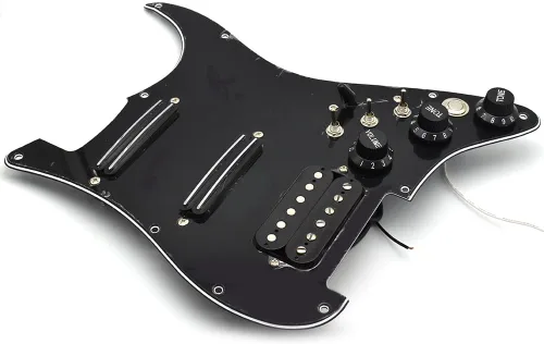 Vista 4 de Golpeador precableado con pastilla Humbucker para guitarra eléctrica, cableado Singlecut, golpeador precargado SSH, golpeador con control y placa