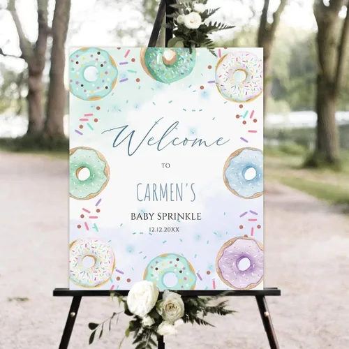 Vista 5 de Cartel de bienvenida de cactus para baby shower, suculenta baby shower