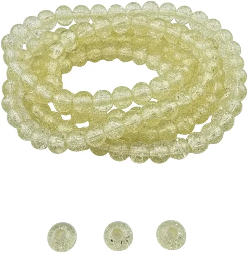 Vista 47 de DandS ltd Cuentas de cristal agrietadas para la fabricación de joyas, champán, pulseras vibrantes de bricolaje, collares, aretes, suministros