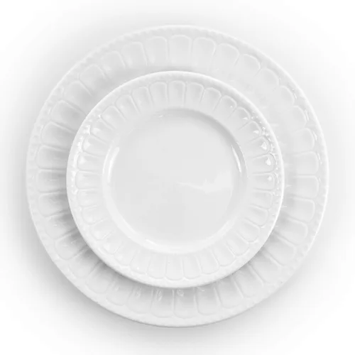 Vista 5 de Elama Charlotte - Vajilla de porcelana (20 piezas), color blanco