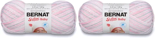 Vista 13 de Bernat Softee Baby Cotton Aqua Mist - Ovillo de lana para bebé, paquete de 3 unidades de 4.25 onzas, mezcla, 3 DK (ligero), 254 yardas