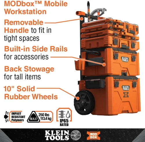 Vista 3 de Klein Tools 54806MB MODbox - Caja de compartimento alto, organizador de herramientas de ancho completo, caja de herramientas de piezas pequeñas