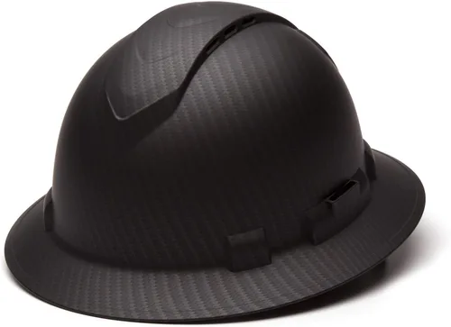 Vista 9 de Pyramex Ridgeline - Casco duro de ala completa, ventilado, con suspensión de trinquete de 4 puntos Negro